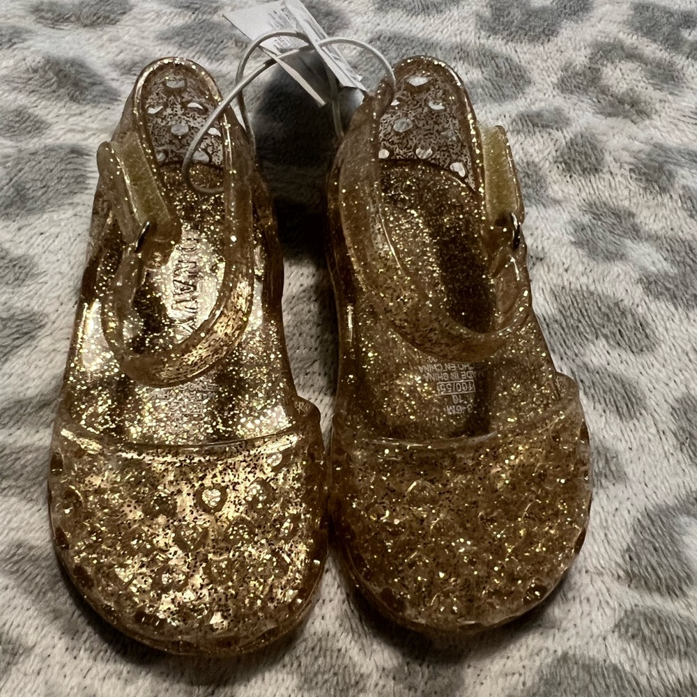 NWT Girls Old Navy Glitter Jelly Sandals size 2 3-6 months